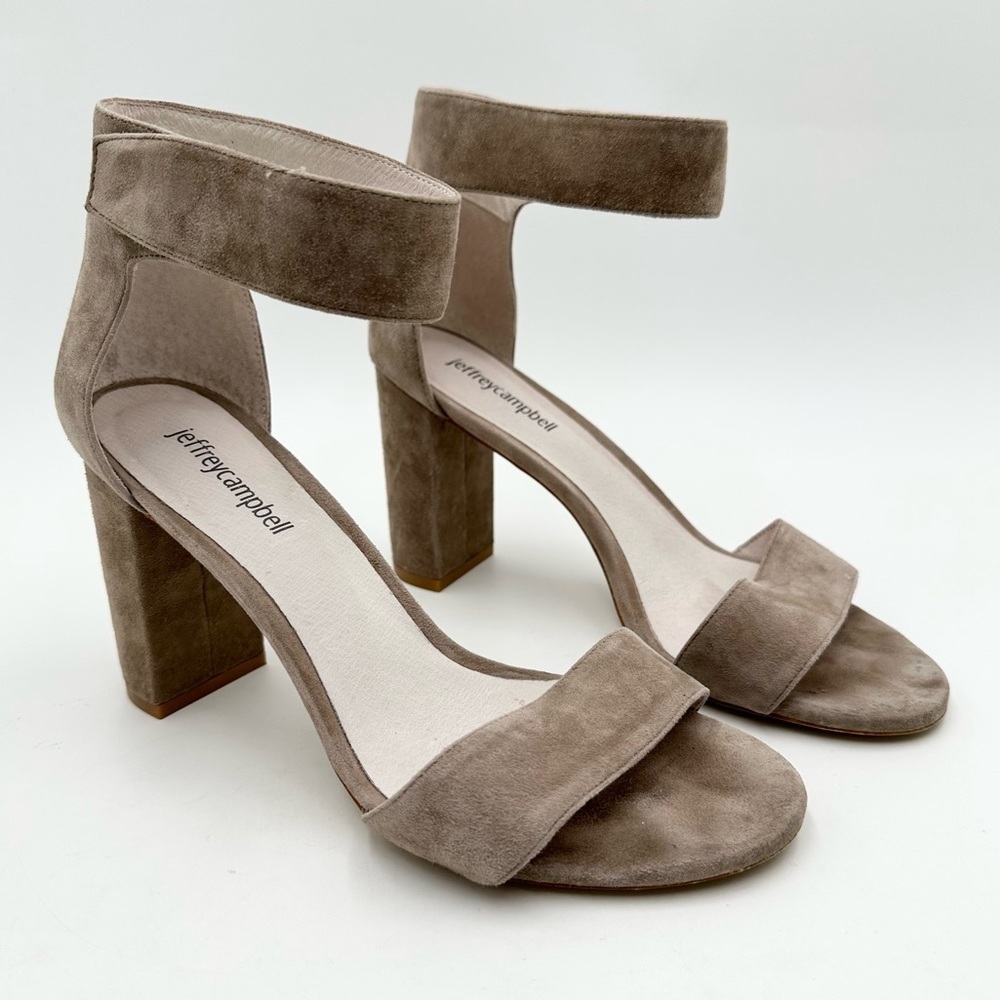 Jeffrey Campbell Lindsay Heel Suede - Taupe Suede